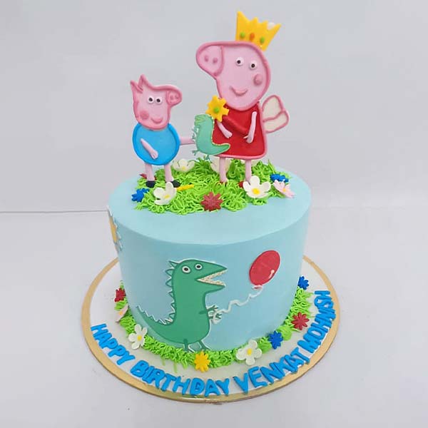 Peppa Pig and Dino Cake
