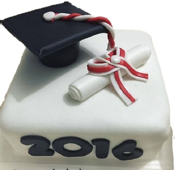 Degree Theme Fondant Cake 06