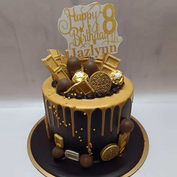 Delicious Gold Chocolate Drip Cake