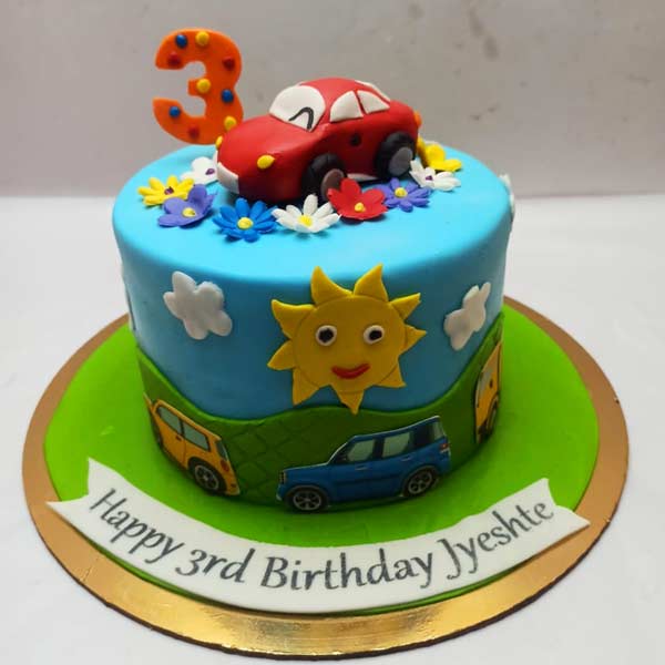 Disney Red Car Theme Cake
