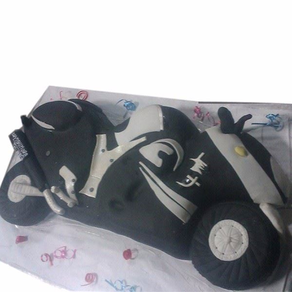 Drive Safe Fondant 2D Bike Cake