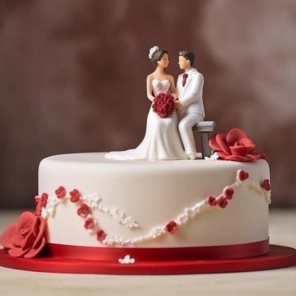 Romantic Elegance Engagement Cake