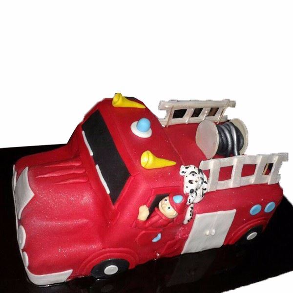3D Fire Truck Fondant Cake