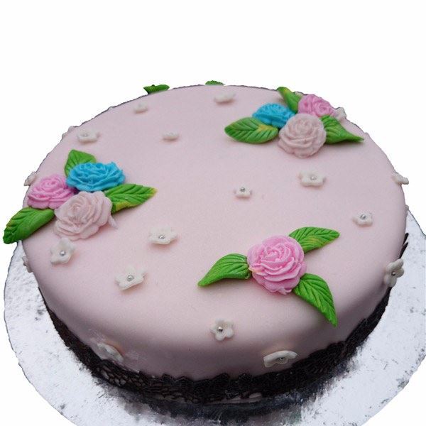 Floral Elegance Designer Fondant Cake