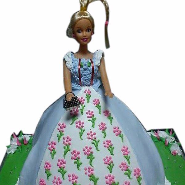 Floral Gown Doll Theme Cake