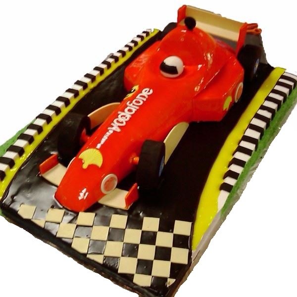 Formula One Cream Fondant 3D Cake