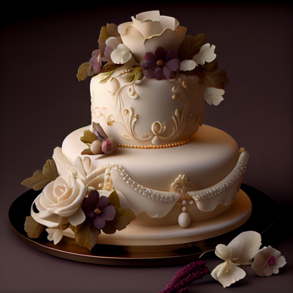 White rose theme cake