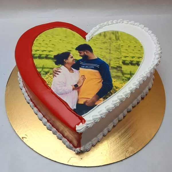Heart Shape Photo Cake