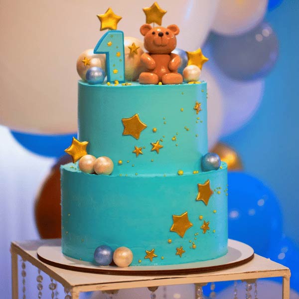 1st birthday cream cake