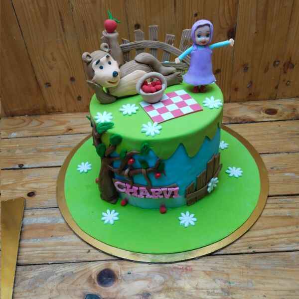 Masha and the Bear Picnic Party Cake