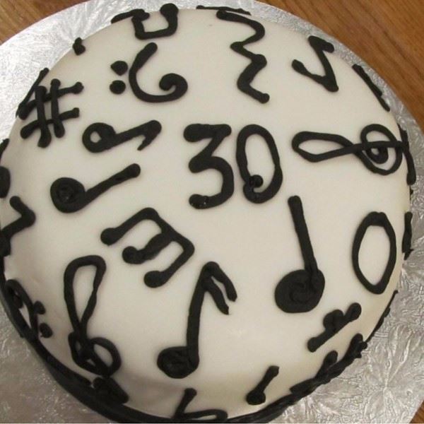 Music Notes Fondant Cake