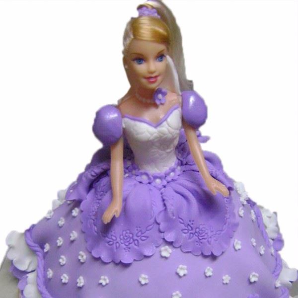 Purple Gown Doll Theme Cake