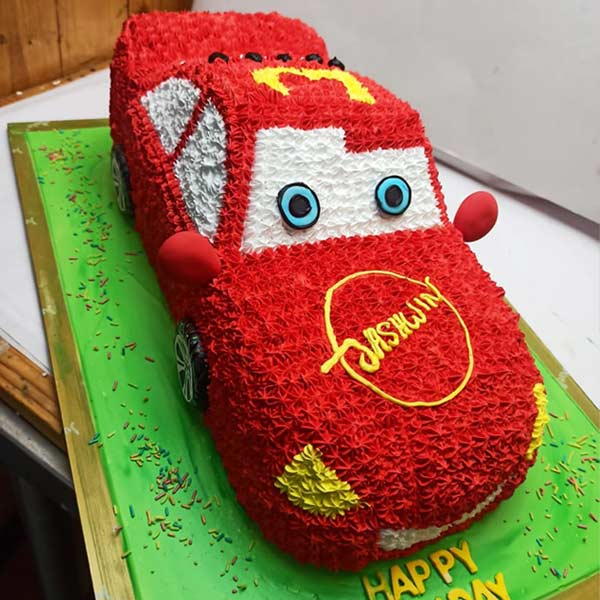 Red Car Theme Cake
