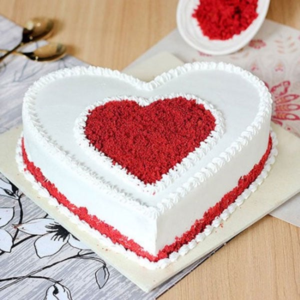  Valentines Day Red Velvet Heart Shape Cake