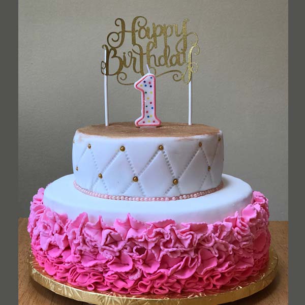 1st Birthday Rose Flavour Cake