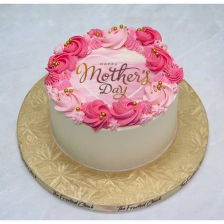 Rosy Swirl Mothers Day Cake