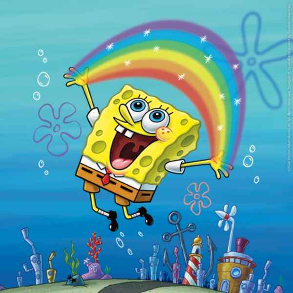 SpongeBob SquarePants Rainbow Photo  Cake