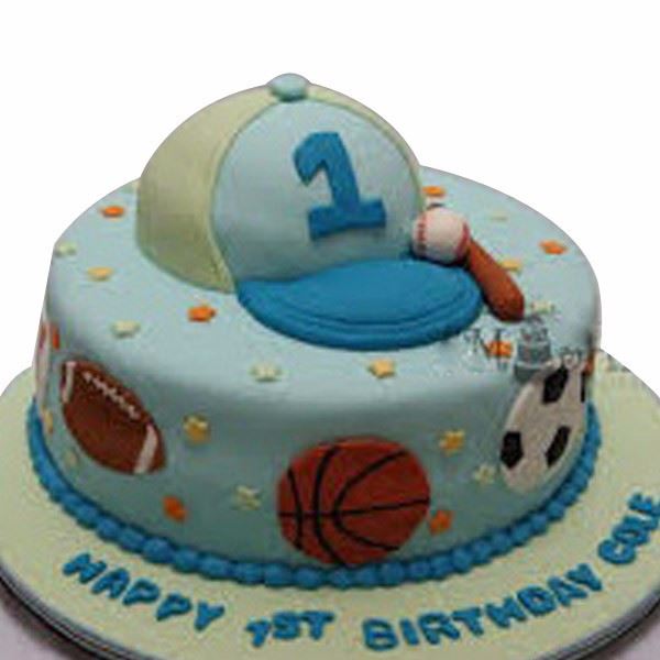 Sports Fan Cream Fondant Cake