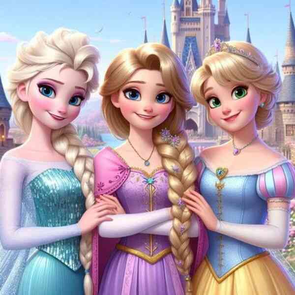 The Disney Princess Trio Photo Cake