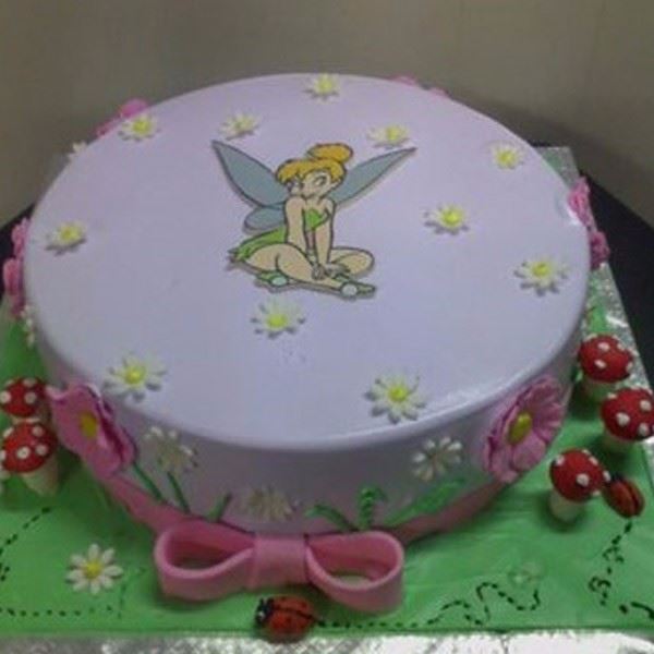 Tinker Bell Cream Fondant Cake