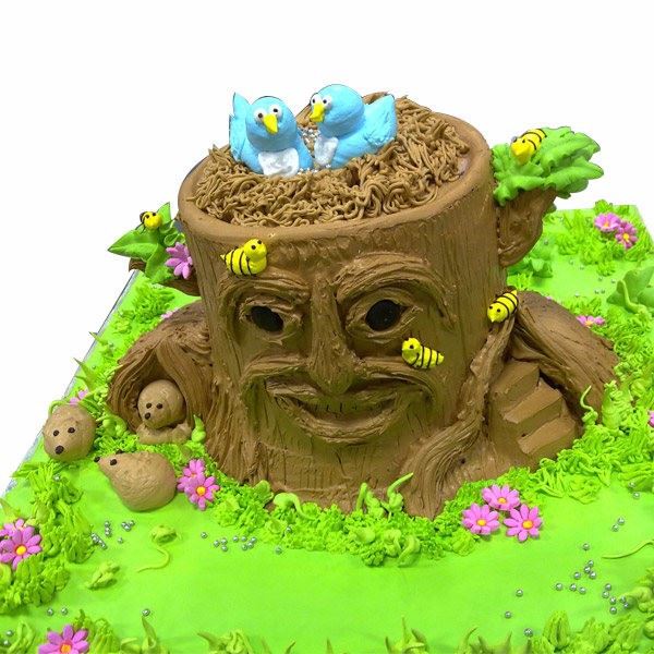 Tree Nest Cream Fondant Cake
