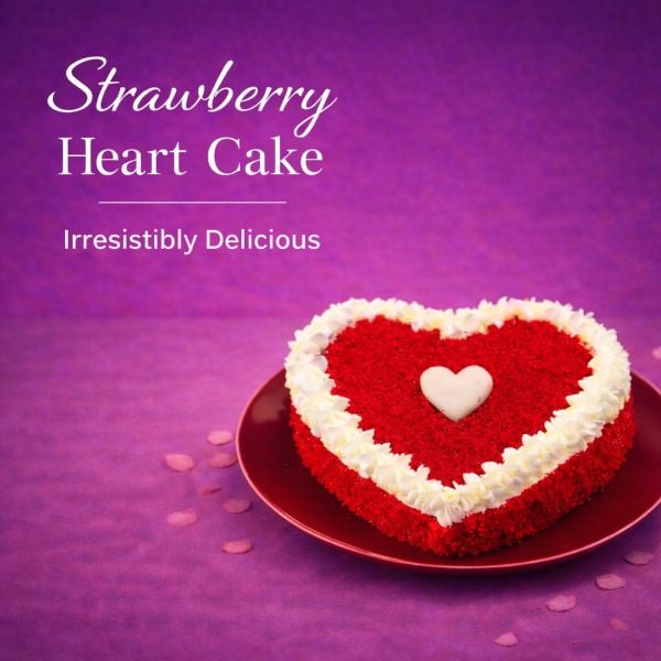 Valentine Cake Heart Strawberry