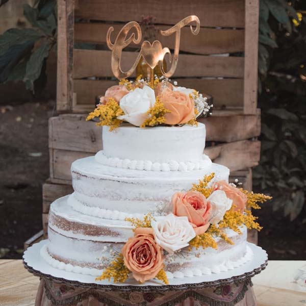 Rustic White Romance Cake