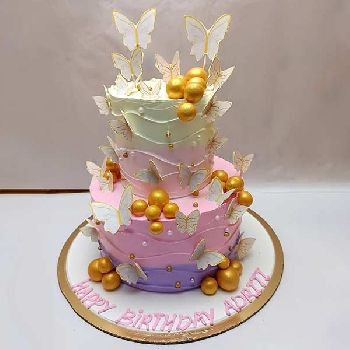 2-Tier Butterfly Delight Cake