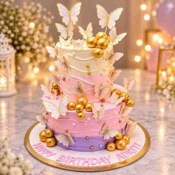 2-Tier Butterfly Delight Cake