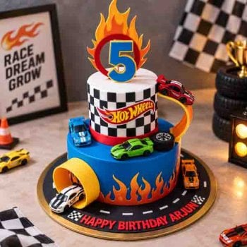 2 Tier Hot Wheels Birthday Cake
