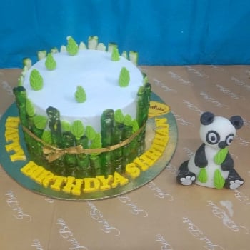 Panda bamboo cake