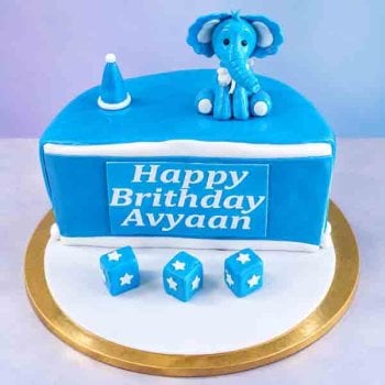 6 Months Birthday Elephant Theme cake