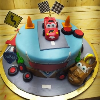 Wacky Car Race Cake