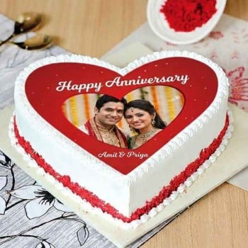 Anniversary Day Photo Cake