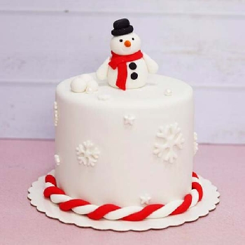 Christmas Cake With Snowflakes