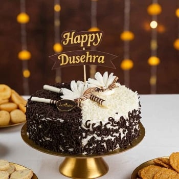 Duet Cake (white and black forest) Eggless Cake