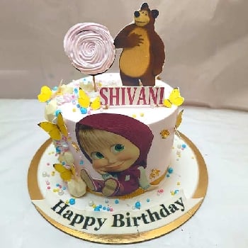 Masha and Bear Fondant cake