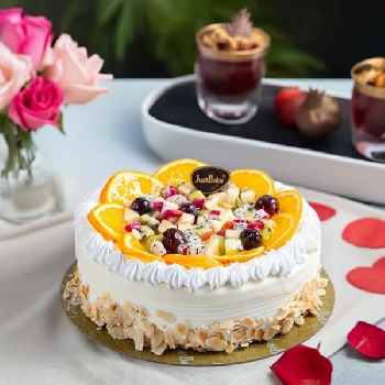 Mixed Fruit Gateaux Valentine Cake