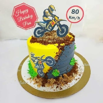 Motor Bike Theme Cake