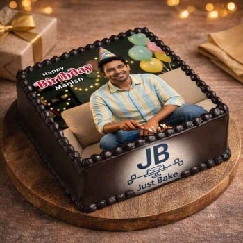 Square Birthday Photo Cake
