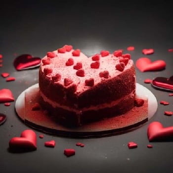 Valentines Day Red Small Heart Shape Cake 