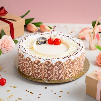 White Forest Womens Day Cake