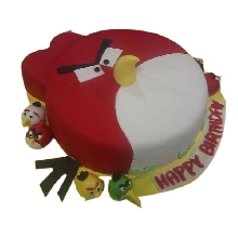 Angry Bird Face Fondant Cake