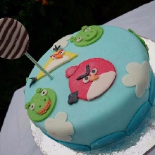 Angry Birds Fondant Cake