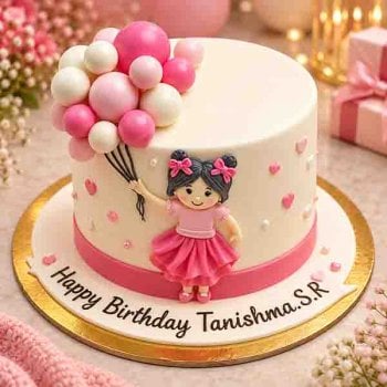Baby Blush Cake With Balloons