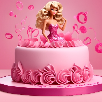 Barbie theme cake