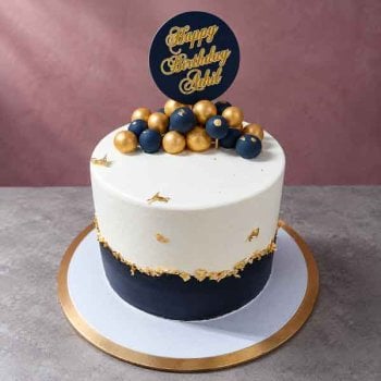 Blue and Gold Bubble Cake
