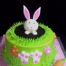 Bunny Carrot Cream Fondant Cake