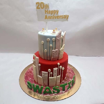 Modern Skyline Anniversary Cake