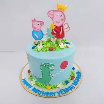 Peppa Pig and Dino Cake